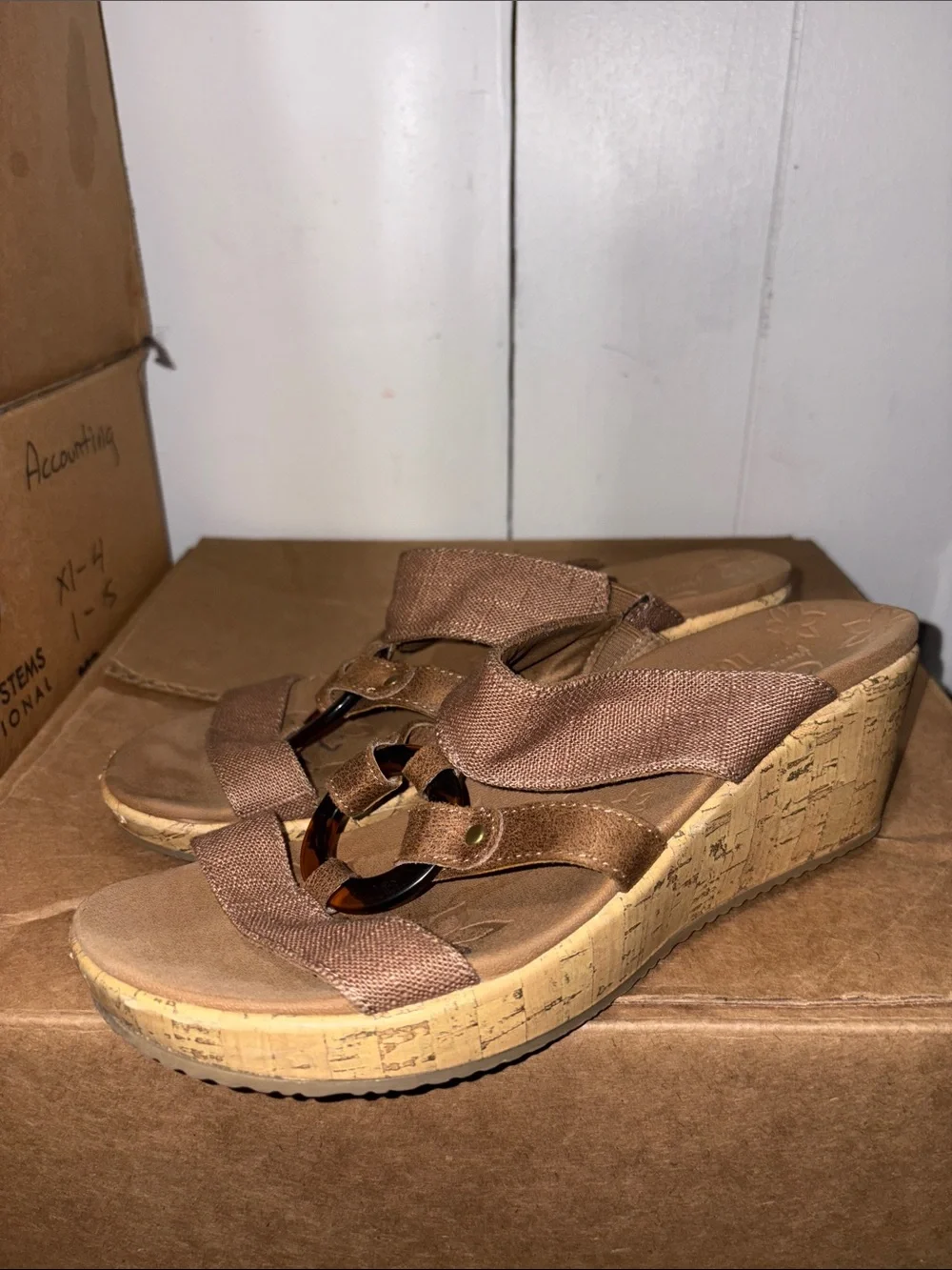 Women's Skechers Cork Wedge Sandals size 8.5